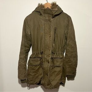 Garage 3 in 1 Army Green with Faux Fur Vest - Parka - Size Small